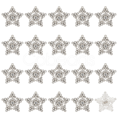 40Pcs Alloy Rhinestone Shank Buttons BUTT-MA0001-02-1