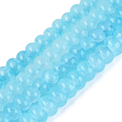 Imitation Jade Crackle Glass Beads Strands GLAA-Q108-05A-A03-1