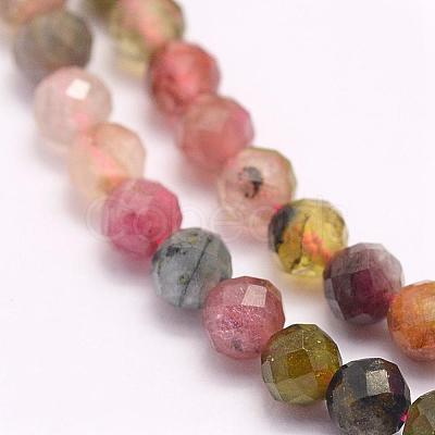 Natural Multicolor Tourmaline Beads Strands G-F509-35-4mm-1