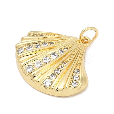 Brass Micro Pave Cubic Zirconia Pendants KK-U058-41G-1