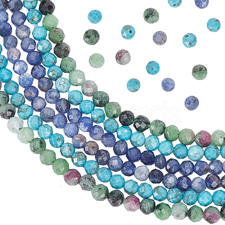 3 Strands 3 Style Mixed Gemstone Beads Strands G-AR0005-50-1