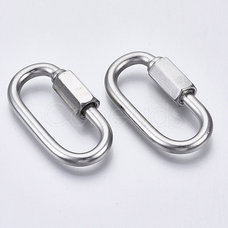 Tarnish Resistant 304 Stainless Steel Screw Carabiner Lock Charms LS-STAS-N087-25B-01-1