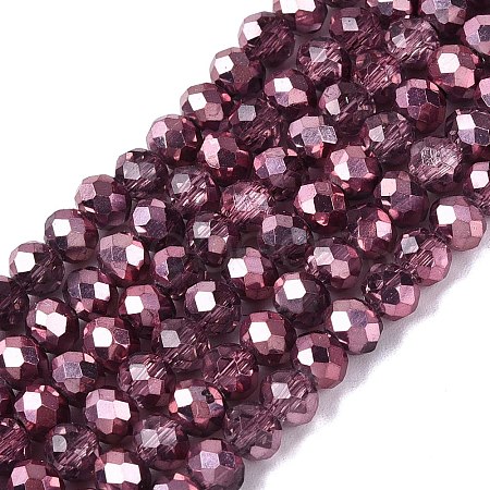 Transparent Electroplate Glass Beads Strands EGLA-Q131-01A-06-1