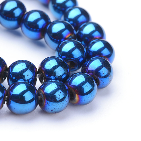 Non-magnetic Synthetic Hematite Beads Strands X-G-S096-8mm-7-1