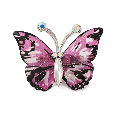 Butterfly Transparent Resin Brooch JEWB-M047-01E-1