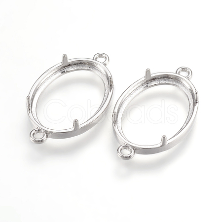 Brass Cabochon Connector Settings KK-K196-26P-1