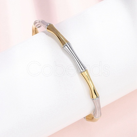 304 Stainless Steel Cuff Bangles BJEW-B150-01GP-1