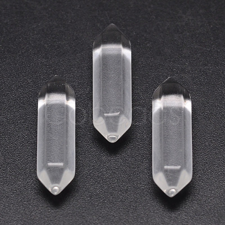 Faceted Bullet Glass Double Terminated Pointed Beads for Wire Wrapped Pendants Making GLAA-K002-30mm-09-1