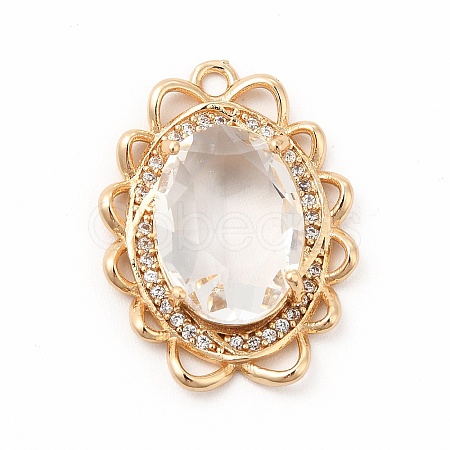 Brass with K9 Glass Charms KK-B071-16G-06-1