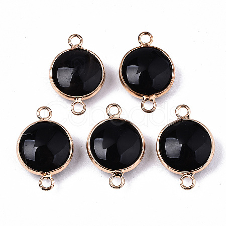Natural Black Agate Links Connectors G-N326-85A-1