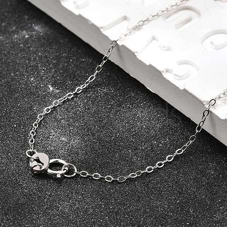 Anti-Tarnish Rhodium Plated 925 Sterling Silver Necklaces STER-M034-32B-1