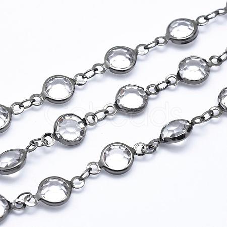 Faceted Glass Handmade Beaded Chains CHC-L036-16B-1