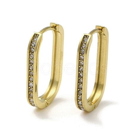 304 Stainless Steel Hoop Earrings with Rhinestone EJEW-G364-10G-1