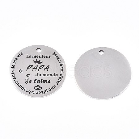 Non-Tarnish 201 Stainless Steel Pendants STAS-T064-38P-3-1
