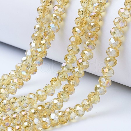 Electroplate Glass Beads Strands EGLA-A034-T4mm-B18-1
