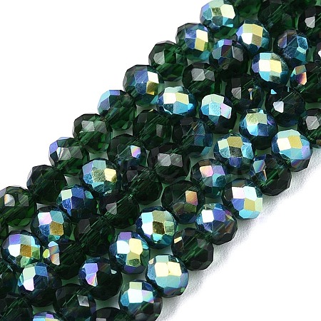 AB Color Plated Transparent Glass Rondelle Beads Strands EGLA-T029-4mm-10N-1