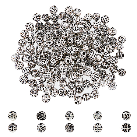 150Pcs 10 Style Zinc Alloy Beads FIND-DC0003-67-1