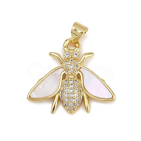 Brass Micro Pave Cubic Zirconia Pendants KK-D376-08G-1