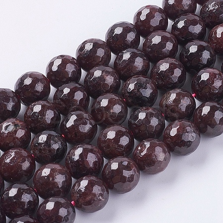 Natural Garnet Beads Strands X-G-G542-10mm-21-1