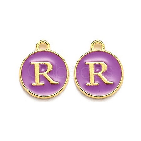 Golden Plated Alloy Enamel Charms ENAM-Q437-12R-1