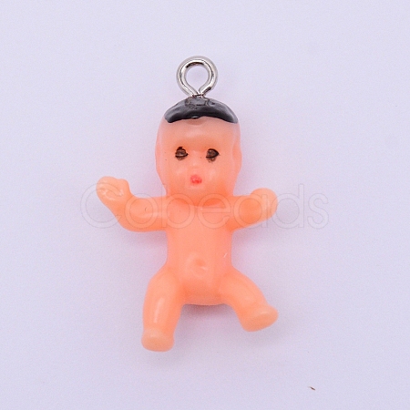 Opaque Plastic Pendants LS-KY-WH0024-12J-1