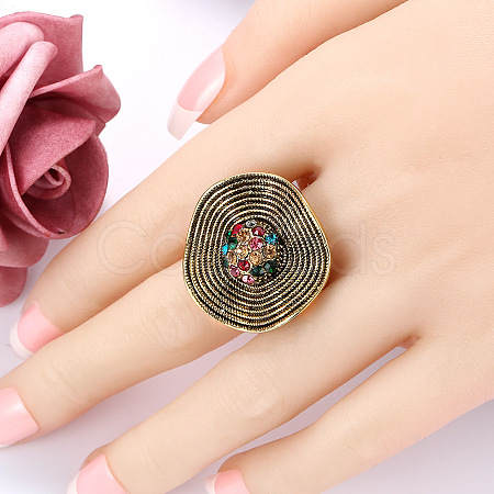 Alloy with Crystal Rhinestone Finger Rings FS-WG47CCC-02-1