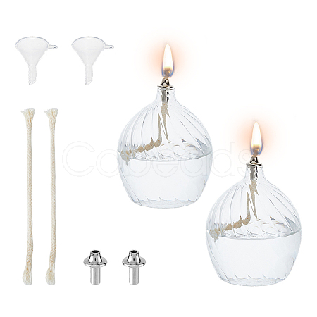 Transparent Glass Kerosene Lamp AJEW-WH0314-458-1
