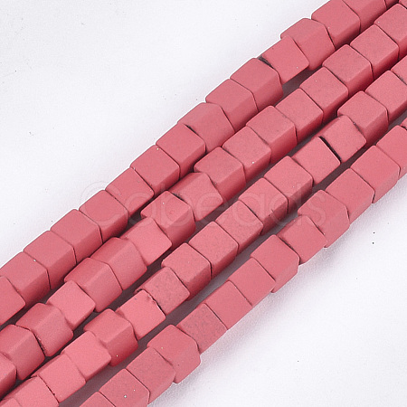 Spray Painted Non-magnetic Synthetic Hematite Beads Strands G-T116-22-12-1
