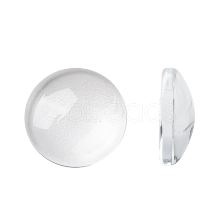 Transparent Glass Cabochons X-GGLA-R026-14mm-1