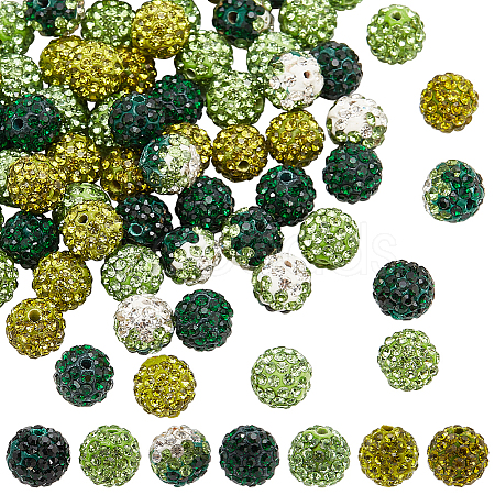 70Pcs 7 Colors Pave Disco Ball Beads RB-PH0001-34-1