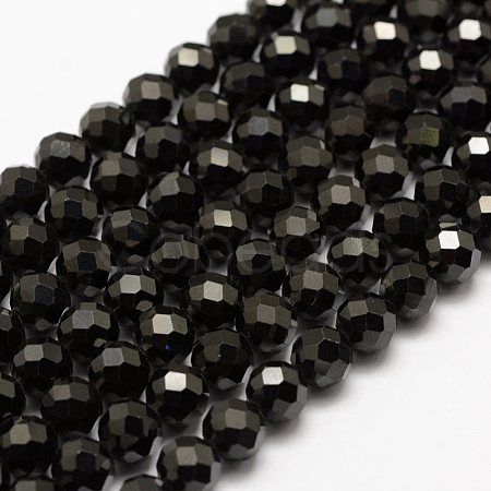 Natural Black Spinel Beads Strands G-G682-23-8mm-1