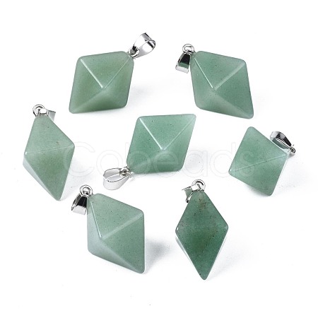 Natural Green Fluorite Pendants G-N326-107E-1