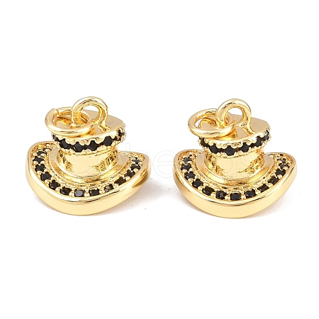 Brass Micro Pave Cubic Zirconia Pendants KK-C162-071G-1