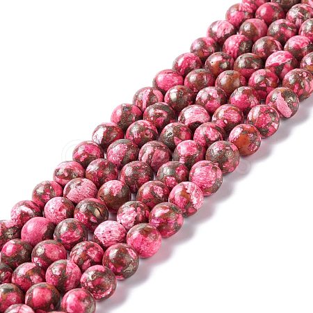 Assembled Synthetic Pyrite and Dyed Howlite Beads Strands G-K317-A03-02-1