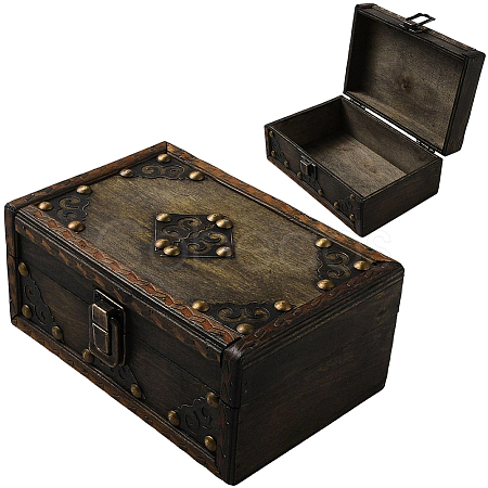 Vintage Wood Jewelry Treasure Chest CON-WH20002-17-1