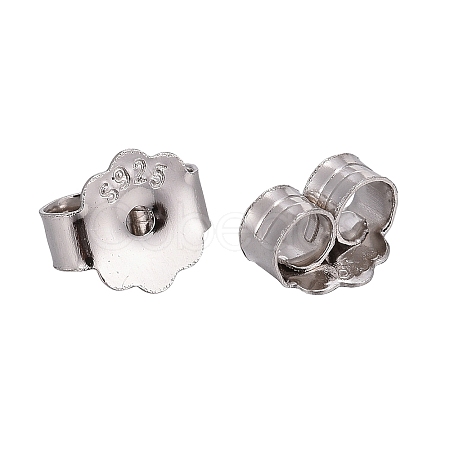 Rhodium Plated 925 Sterling Silver Friction Ear Nuts STER-L063-09P-1