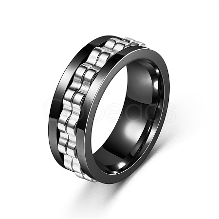 304 Stainless Steel Gear Rotatable Finger Rings FS-WGAD37A-23-1