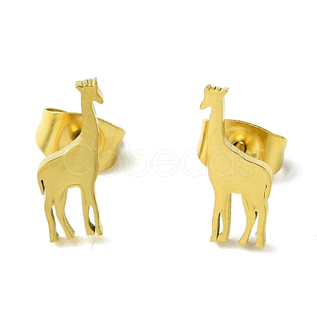 Cute Little Animal Theme 304 Stainless Steel Stud Earrings EJEW-B041-04H-G-1