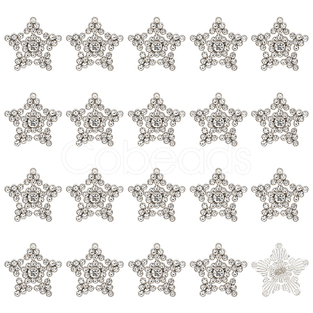 40Pcs Alloy Rhinestone Shank Buttons BUTT-MA0001-02-1