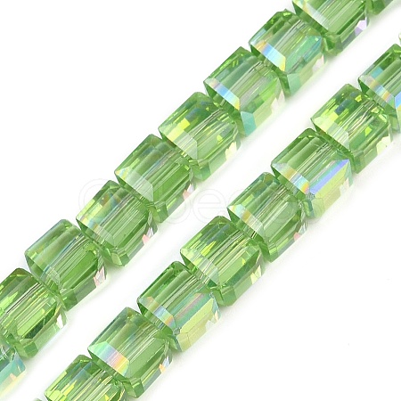 Electroplate Transparent Glass Beads Strands EGLA-B011-07A-AB02-1