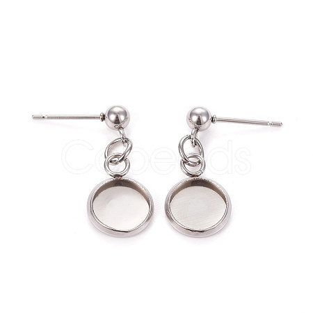 Tarnish Resistant 304 Stainless Steel Stud Earring Settings LS-STAS-L226-019I-P-1