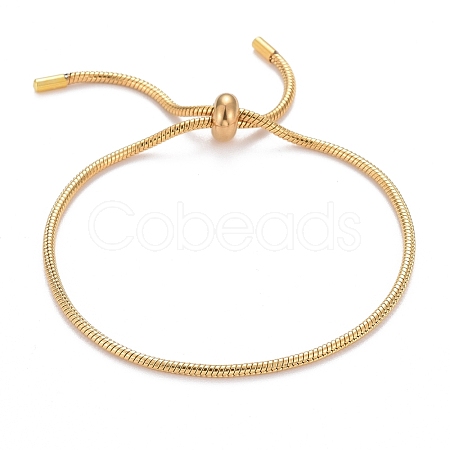 Adjustable Ion Plating(IP) 304 Stainless Steel Slider Bracelet/Bolo Bracelets Making BJEW-F412-04G-1