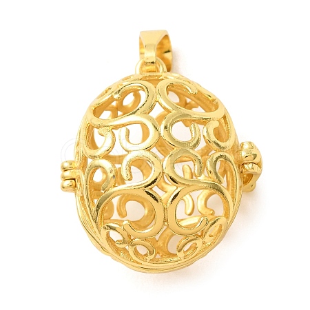 Brass Cage Pendants KK-CBA8ACD-05G-1