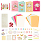 Envelope & Card Kids Craft Kits, including Envelope, Paperboard and Rectangle Konfetti, Silk Ribbon, Rhinestone and Paper Accessories, Mixed Color, 110x170x1mm