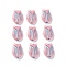 Plating Opaque Acrylic Beads, Metal Enlaced, Tulip, Pink, 16x11.5x7mm, Hole: 2mm, about 670pcs/500g