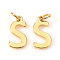 Brass Charms, with Jump Rings, Letter, Real 18K Gold Plated, Letter.S, S: 10x5x1mm, Hole: 2.5mm