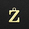 201 Stainless Steel Charms, Laser Cut, Letter, Golden, Letter.Z,  12x8x1mm, Hole: 1.5mm