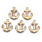 CCB Plastic Pendants, Hammered, for DIY Jewelry Making, Anchor, Light Gold, 19x16x3mm, Hole: 1mm, about 2100pcs/500g