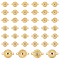 SUPERFINDINGS 40Pcs 4 Colors Alloy Connector Charms, with Rhinestones, Flat Round Links with Eye, Golden, Mixed Color, 13x19x3mm, Hole: 1.4mm, 10pcs/color