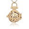 Golden Tone Brass Hollow Round Cage Pendants, with No Hole Spray Painted Brass Round Ball Beads, Silver, 36x25x21mm, Hole: 3x8mm